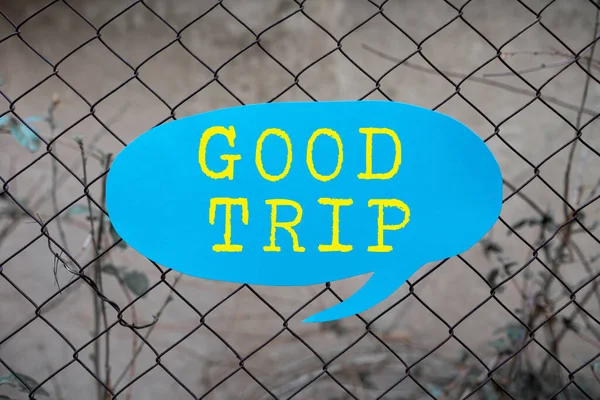 Handschrift Good Trip Internet Concept Een Reis Reis Uitgevoerd Boot — Stockfoto