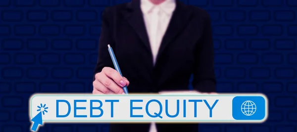 Texte Inspiré Debt Equity Business Showcase Divisant Passif Total Entreprise — Photo