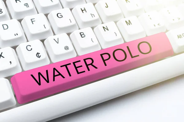 Podpis Conceptual Water Polo Słowo Wpisany Konkurencyjnej Drużyny Sportowej Grał — Zdjęcie stockowe