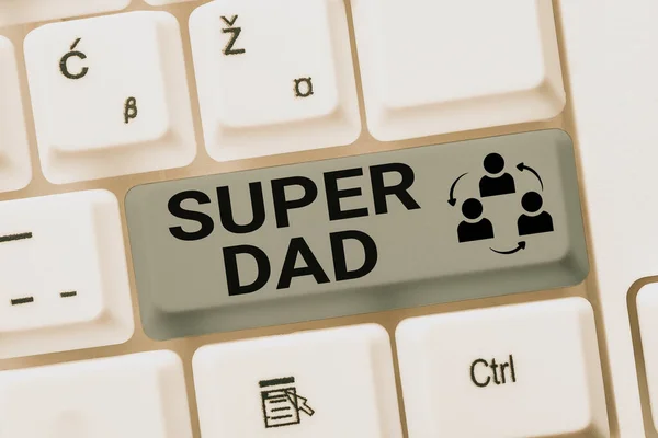 Escrevendo Exibindo Texto Super Dad Internet Concept Crianças Ídolo Super — Fotografia de Stock