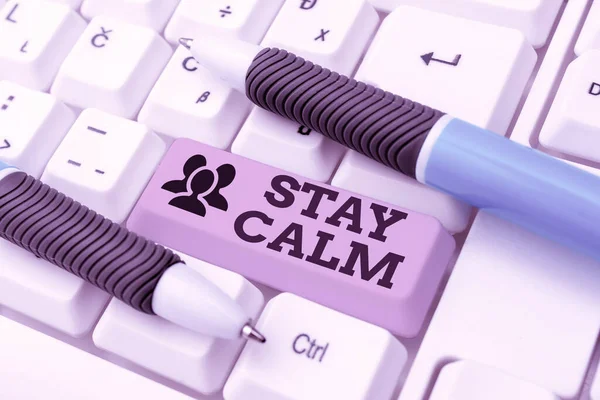 Text Caption Presenting Stay Calm Business Idea Maintain State Motion — Stock Photo, Image