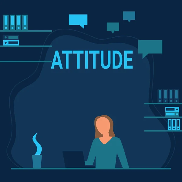 Conceptual Caption Attitude Word Settled Way Thinking Feeling Something Personality — Stock fotografie