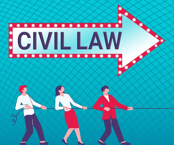 Znak Tekstowy Przedstawiający Prawo Cywilne Prawo Pomysłu Biznes Dotyczące Stosunków — Zdjęcie stockowe