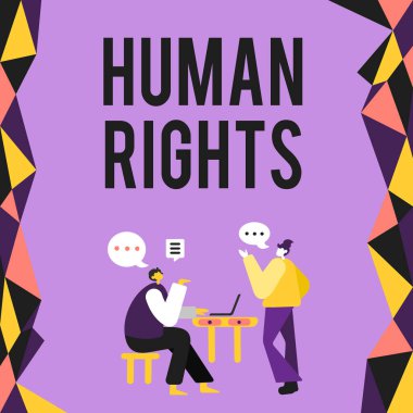 Metin İnsan Hakları, İş Dünyası Ahlaki İlkeler Standartları Kanun Meslektaşları tarafından korunan ve Gelecek Proje Geliştirme Fikirlerini Tartışan bir gösterinin sergilenmesi.