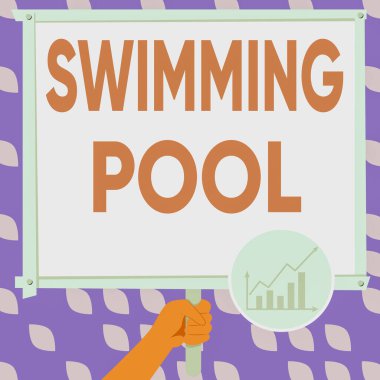 En Son Finansal Büyüme Stratejileri Gösteren Elle Tutma Paneli Paneli Gösterimi İçin Yapı Üzerine Yazılan metin Yüzme Havuzu, Söz Yazımı.