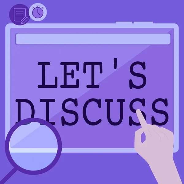 Let Discuss Internet Concept Permit Talk Open Topic Chat Sharing — 스톡 사진