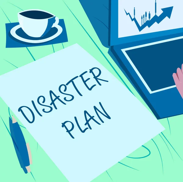 Hand Writing Sign Disaster Plan Word Written Respond Emergency Preparedness — Φωτογραφία Αρχείου