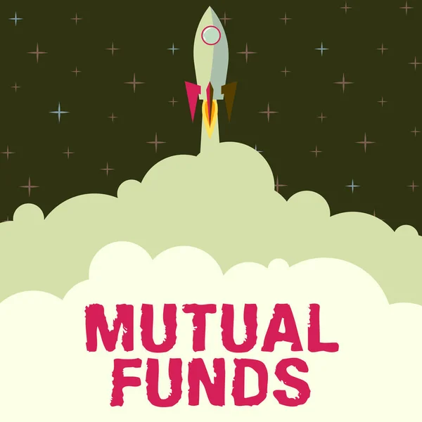Sign Displaying Mutual Funds Conceptual Photo Investment Program Funded Shareholders — Stock Photo, Image