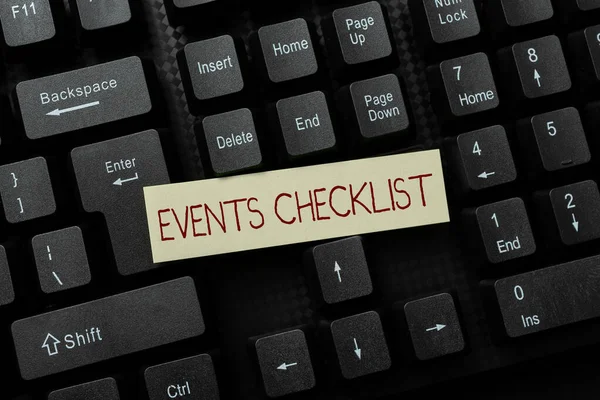 Tekst Bijschrift Presenteren Evenementen Checklist Business Idee Van Onschatbare Waarde — Stockfoto