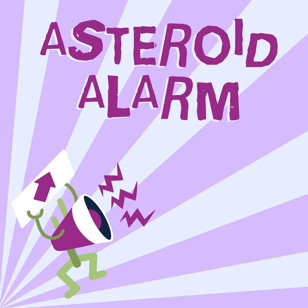 Conceptueel Bijschrift Asteroïde Alarm Conceptuele Foto Waarschuwing Steden Voor Bereiden — Stockfoto