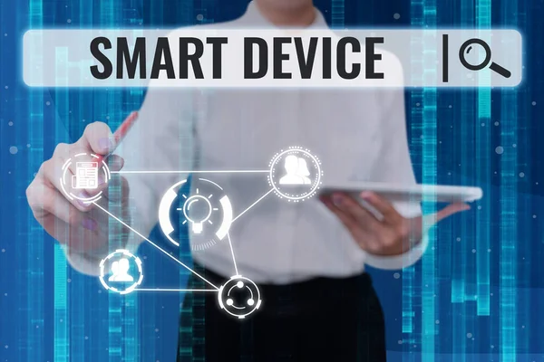 Konzeptionelle Bildunterschrift Smart Device Geschäftsidee Elektronisches Gadget Das Der Lage — Stockfoto