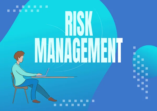 Konzeptionelle Bildunterschrift Risikomanagement Word Written Über Die Bewertung Finanzieller Risiken — Stockfoto