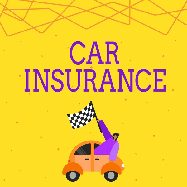 Text Bildtext Presenterar Bilförsäkringar Företagande Skyltfönster Olyckor Täckning Omfattande Politik — Stockfoto