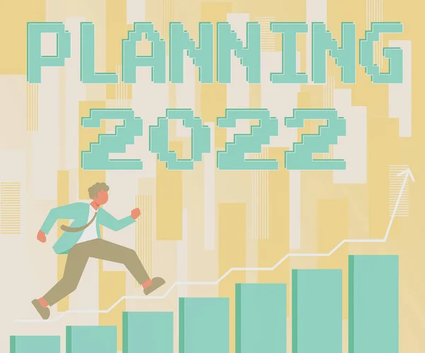Titulek Představující Plánování 2022 Obchodní Přístup Začněte Koncem Mysli Pozice — Stock fotografie