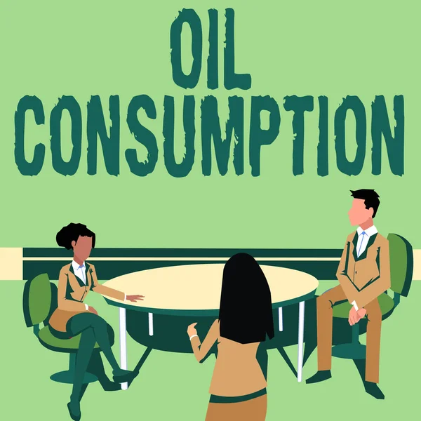 Hand Writing Sign Oil Consumption Word Entry Total Oil Consumed — Stock Photo, Image