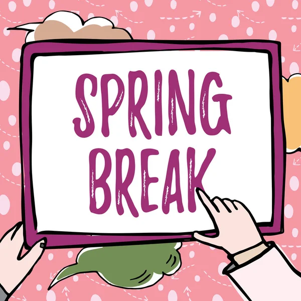 2009 Handwriting Text Spring Break Business Conceptual Vacation Period School — 스톡 사진