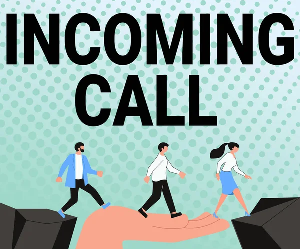 Text Sign Showing Incoming Call Business Showcase Inbound Received Caller — Stock Photo, Image