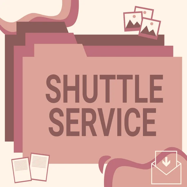 Handwriting text Shuttle Service, Business approach vehicles like buses travel frequently between two places Desktop Folders Inside Web Browser Showing Recent Technology.