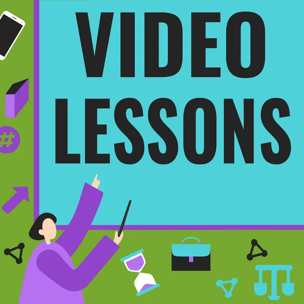 Handwriting Text Video Lessons Business Approach Online Education Material Topic — Stock Photo, Image