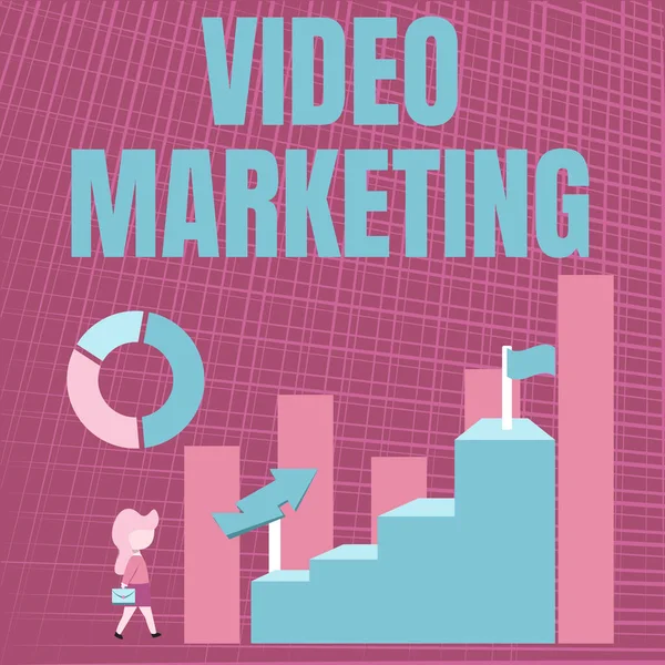 Ispirazione Mostrando Segno Video Marketing Parola Scritto Creare Brevi Video — Foto Stock