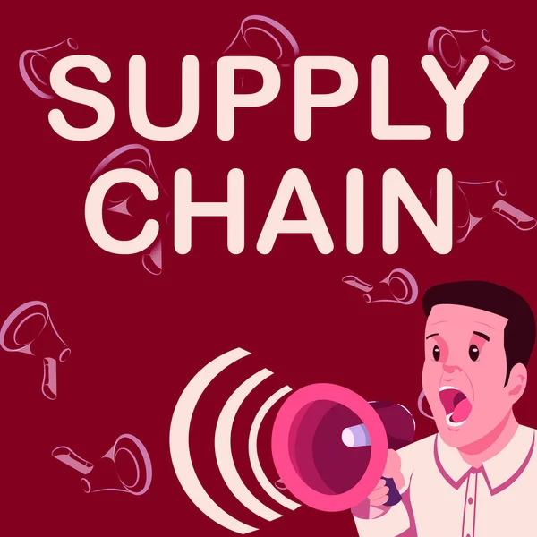Scrittura Visualizzazione Del Testo Supply Chain Business Approach Sistema Organizzazione — Foto Stock