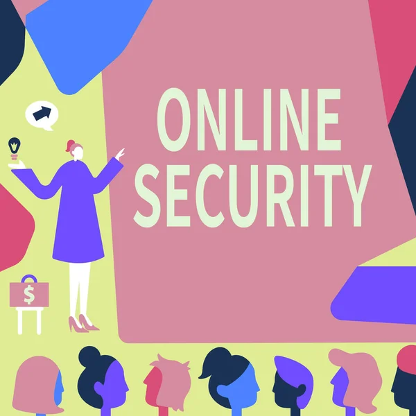Conceptuele Bijschrift Online Security Conceptuele Foto Regels Beschermen Tegen Aanvallen — Stockfoto