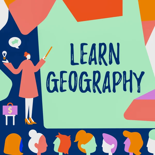 Inspiratie Toont Teken Leren Geografie Zakelijke Aanpak Studie Van Fysieke — Stockfoto