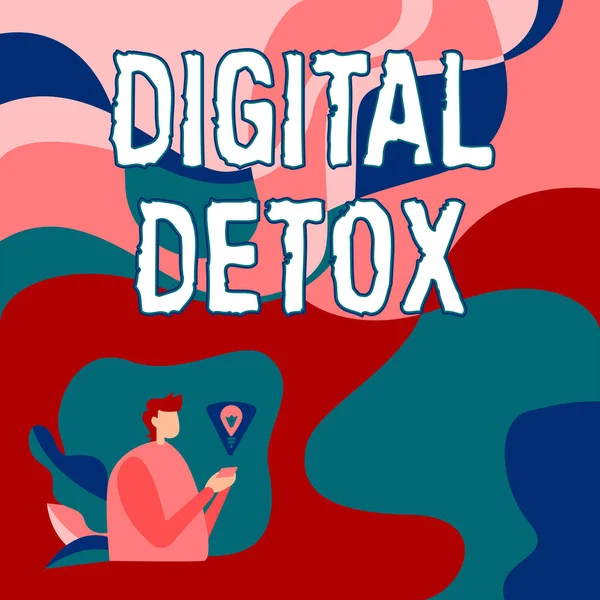 Skriva Visning Text Digital Detox Word Skrivet Gratis Elektroniska Enheter — Stockfoto