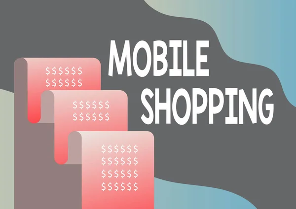 모바일 Mobile Shopping 비즈니스 케이스 Business Showcase 미래의 모기지 계산을 — 스톡 사진