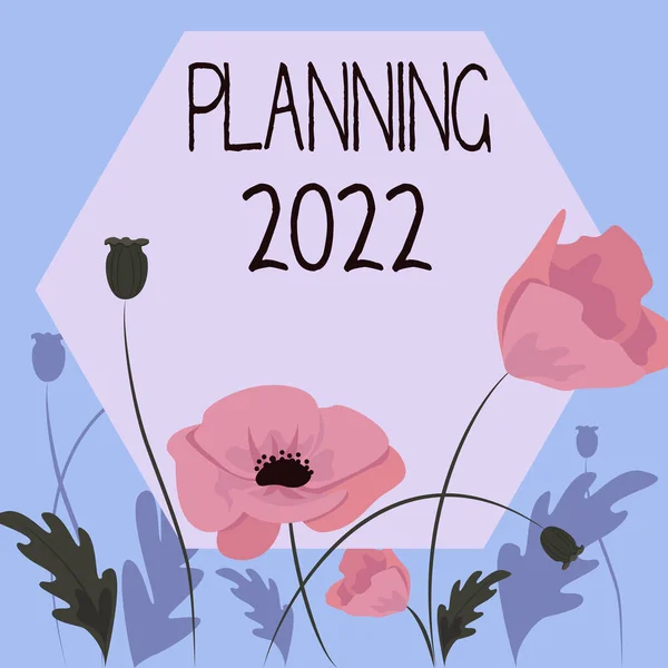 Légende Conceptuelle Planification 2022 Aperçu Entreprise Commencez Par Fin Dans — Photo