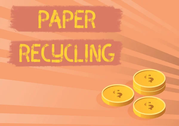 Legenda Texto Apresentando Paper Recycling Abordagem Negócios Usando Papéis Usados — Fotografia de Stock