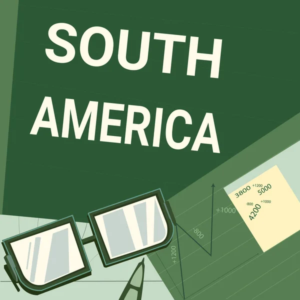 Testo Calligrafico Sud America Idea Commerciale Continente Nell Emisfero Occidentale — Foto Stock