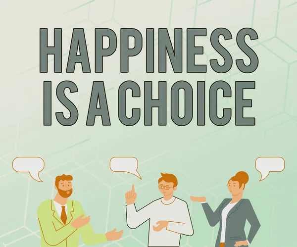 Концептуальная Надпись Счастье Выбор Обзор Бизнеса Оставайтесь Счастливыми Время Бодрые — стоковое фото
