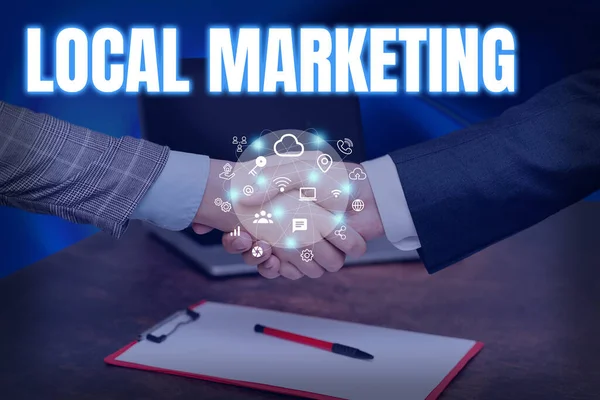 Teksten Weergeven Lokale Marketing Business Concept Een Lokaal Bedrijf Waar — Stockfoto