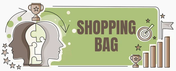 Handschrift Tekst Shopping Bag Business Showcase Containers Voor Het Dragen — Stockfoto