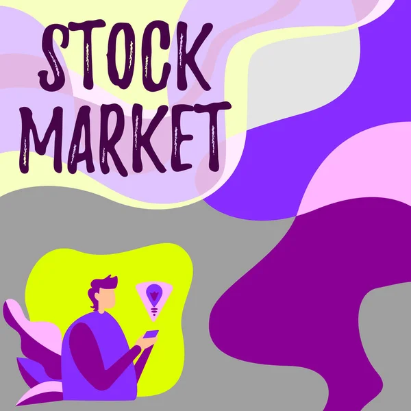 Текст Почерка Фондовый Рынок Концепция Интернета Особый Рынок Акции Облигации — стоковое фото