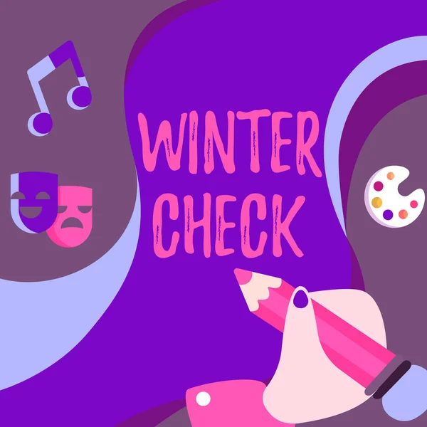 Inspiracja Pokazująca Znak Winter Check Pomysł Biznes Najchłodniejszy Sezon Konserwacja — Zdjęcie stockowe