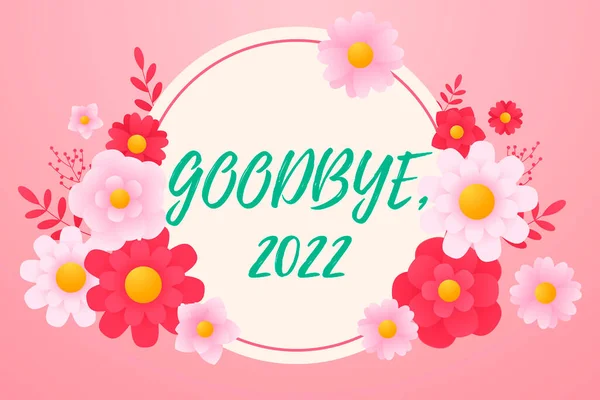 Inspiração Mostrando Sinal Adeus 2022 Conceito Negócio Ano Novo Eve — Fotografia de Stock