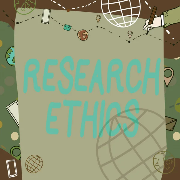 Teken Het Weergeven Van Onderzoek Ethiek Business Idee Geïnteresseerd Analyse — Stockfoto