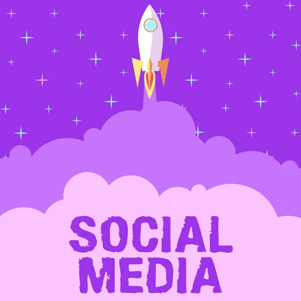 Wyświetlacz Koncepcyjny Social Media Business Showcase Kanał Komunikacji Online Sieć — Zdjęcie stockowe