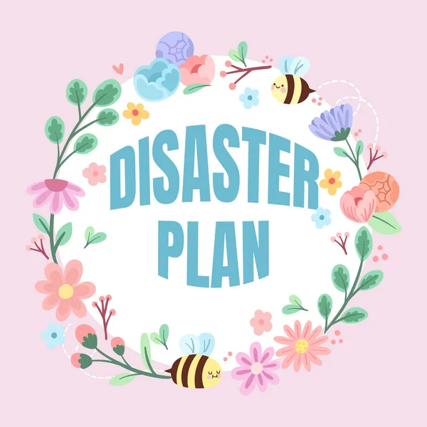 Conceptual display Disaster Plan, Concept meaning Respond to Emergency Preparedness Survival and First Aid Kit Frame Decorated With Colorful Flowers And Foliage Arranged Harmoniously.