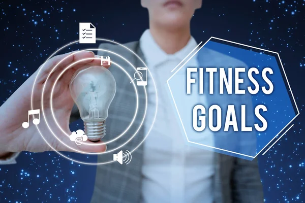 Fitness Ziele Schreiben Internet Konzept Fett Verlieren Muskelaufbau Stärker Werden — Stockfoto