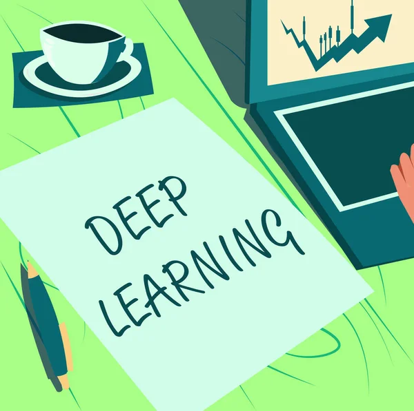 Deep Learning Word Hierarchical Abstractions Artificial Intelligence Algorithm Laptop Resting — 스톡 사진