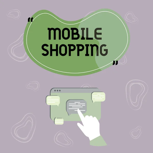 Inspirace Zobrazovací Znak Mobilní Nakupování Internet Koncept Nákup Prodej Zboží — Stock fotografie