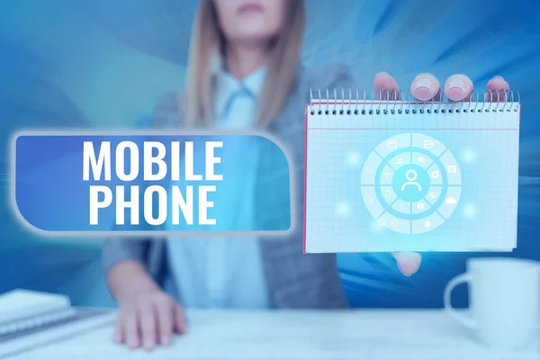 Inspiration Visar Tecken Mobiltelefon Affärsidé Handhållen Enhet Som Används För — Stockfoto