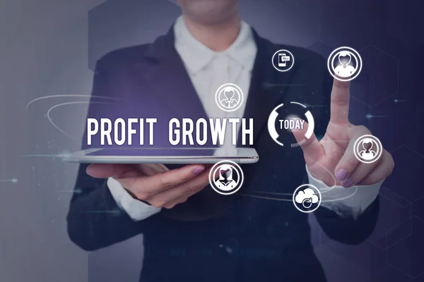 Kézírás Szöveg Profit Growth Concept Meaning Objectives Interrelation Overall Sales — Stock Fotó