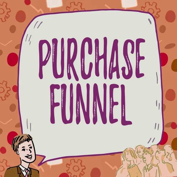 Purchase Funnel 텍스트 Text Caption 비즈니스 소비자 Business Conception Consumer — 스톡 사진