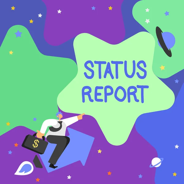Szöveg Felirat Bemutatása Status Report Üzleti Áttekintés Frissítés Összefoglalása Helyzetek — Stock Fotó