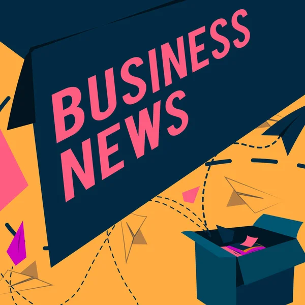 Konceptuální Titulek Business News Internet Koncepce Obchodní Sdělení Zpráva Obchodu — Stock fotografie