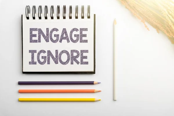 Engage Ignore Concept Means Silent Treatment Manipulative Punishment Sulking Shunning — 스톡 사진